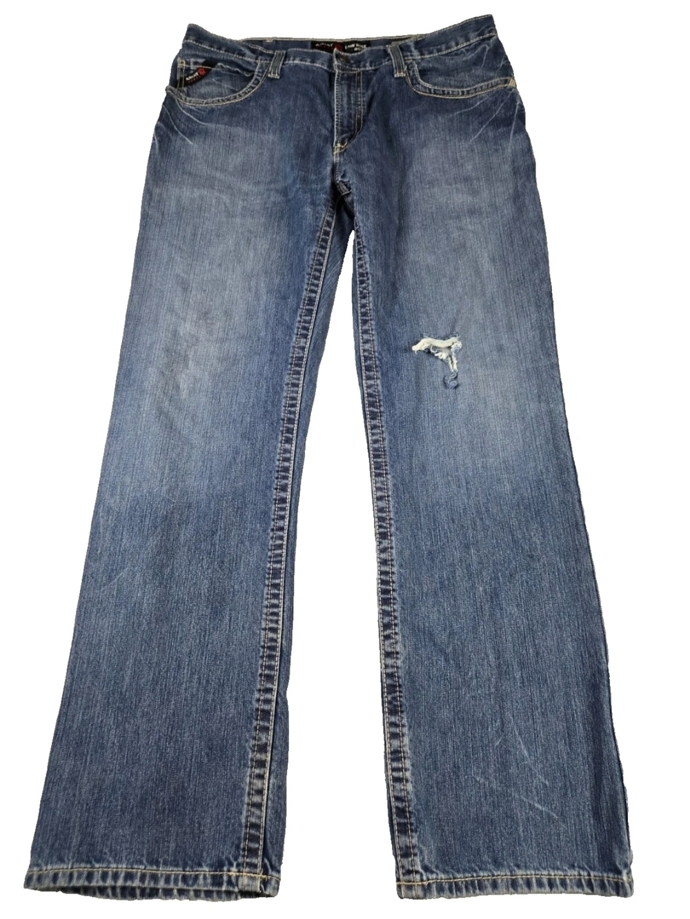 Ariat M4 Men's Medium Blue Bootcut Jeans with Subtle Distress 38×34